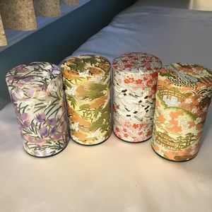 Four Vintage Teavana Tea Canisters, Airtight, Excellent Condition